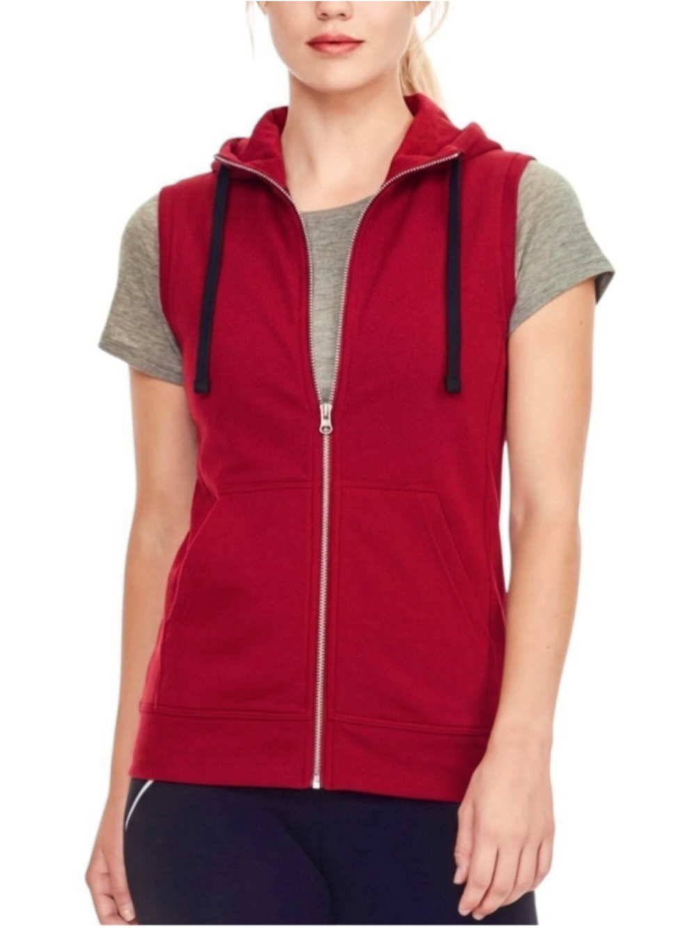 Icebreaker RealFLEECE200 Dia Vest Size Small Red Merino Wool Hooded